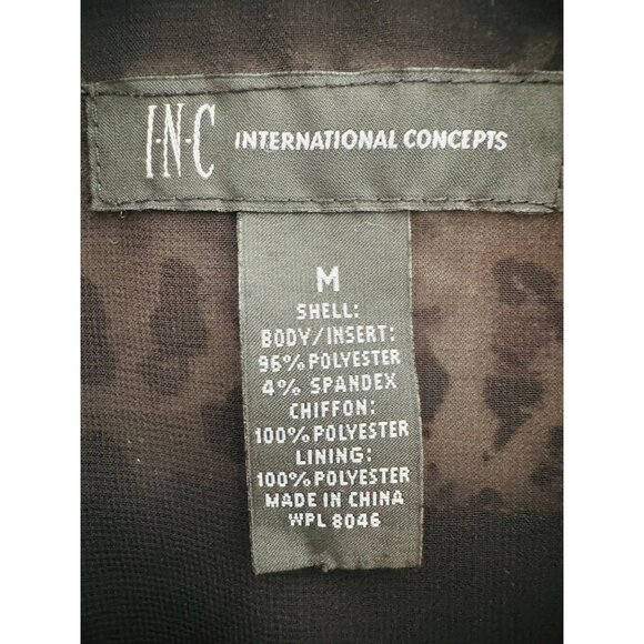 INC Size Medium Leopard Print Bomber Jacket Medium - Picture 2 of 8